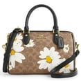 thumbnail image 1 of Coach Women's Rowan Medium Top Zip Satchel Bag in Signature Canvas with Floral Print (Tan Multi), 1 of 4