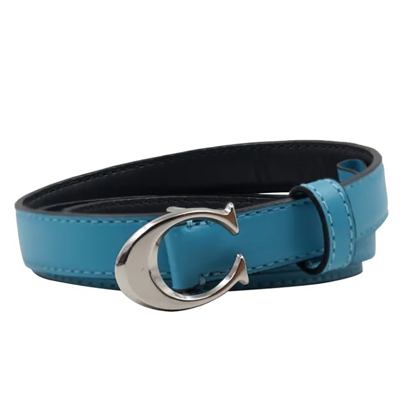 Coach Women's Signature Buckle Belt, 18mm, Small, Waist 28