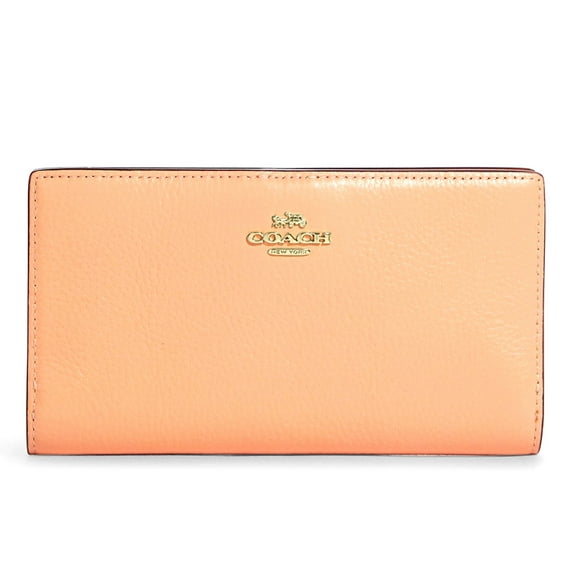 Coach Women's Slim Pebbled Leather Snap Wallet (Faded Blush)