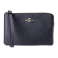 thumbnail image 1 of Coach Women's Small Corner Zip Wristlet in Crossgrain Leather (Midnight), 1 of 5