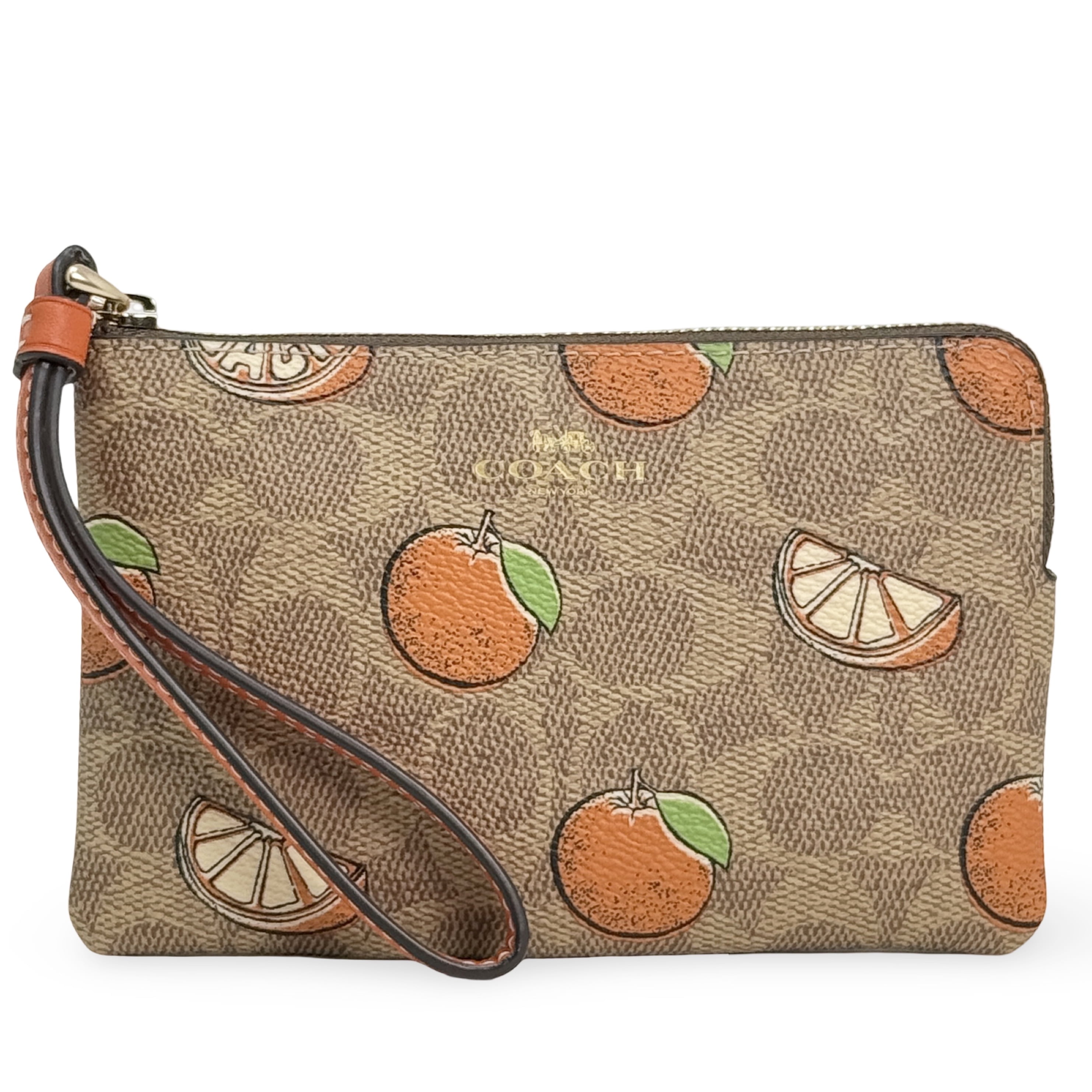 Coach Women's Small Corner Zip Wristlet in Signature