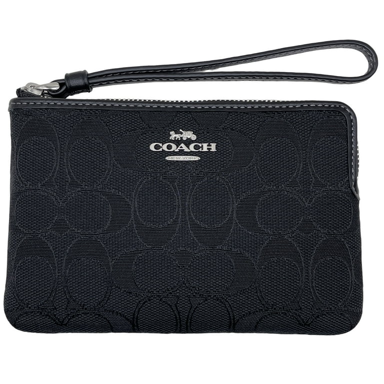 Coach Women's Small Corner Zip Wristlet in Signature Coach Women's Small Corner Zip Wristlet in Signature