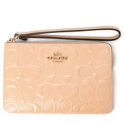 Coach Women s Small Corner Zip Wristlet in Signature Leather Faded Blush