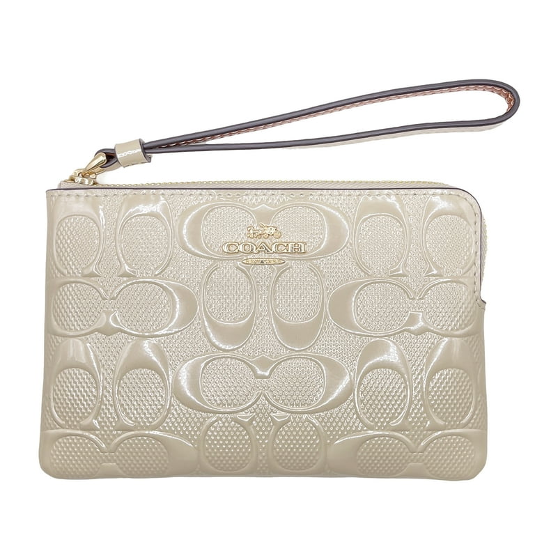Coach Women's Small Corner Zip Wristlet in Signature Patent