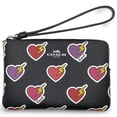 thumbnail image 1 of Coach Women's Small Corner Zip Wristlet with Heart Bolt Print (Black Multi), 1 of 5