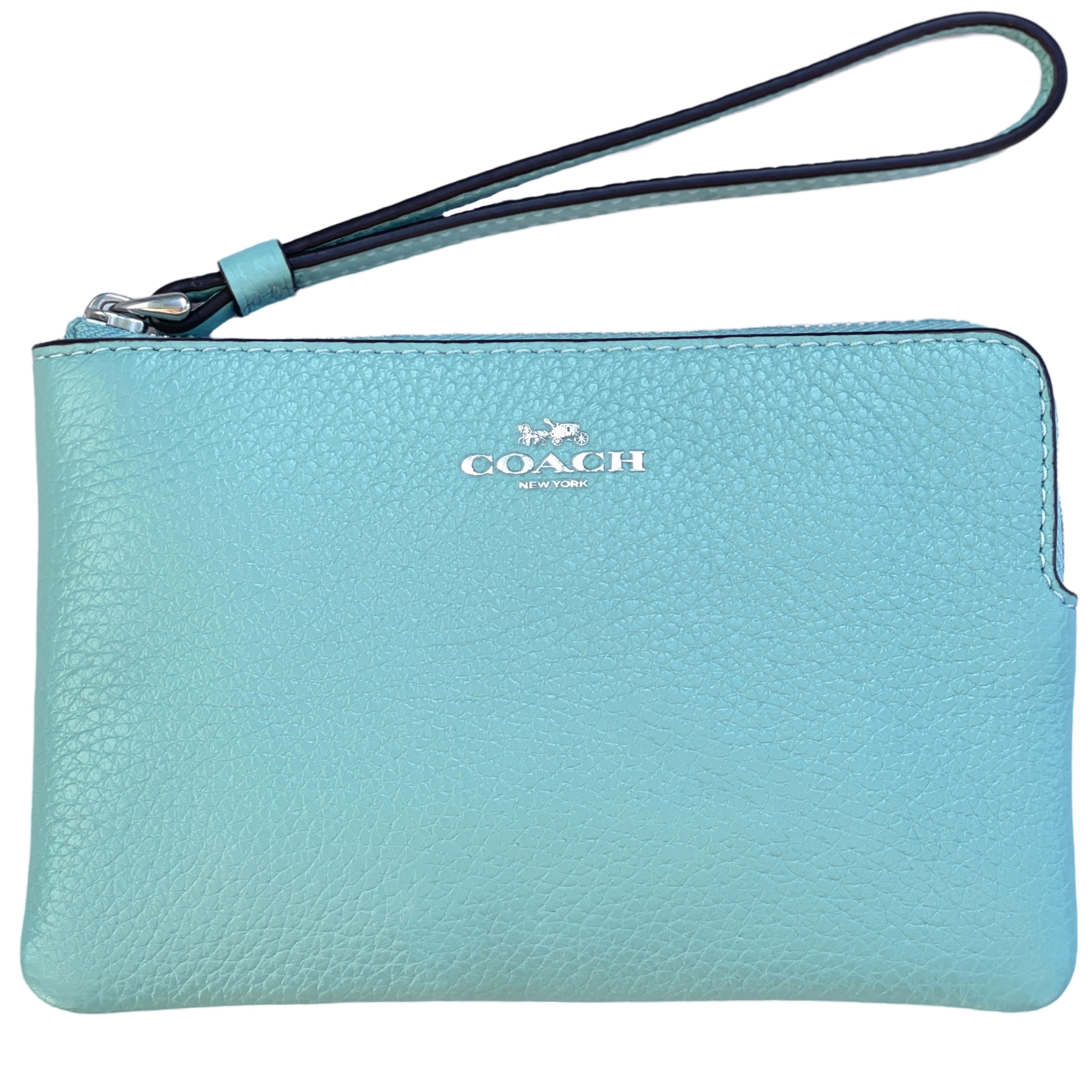 Light blue coach wallet hotsell