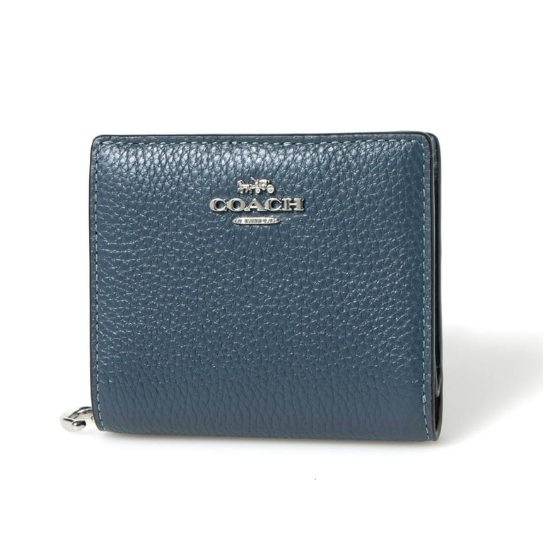 Coach Women s Small Pebbled Leather Snap Wallet Denim