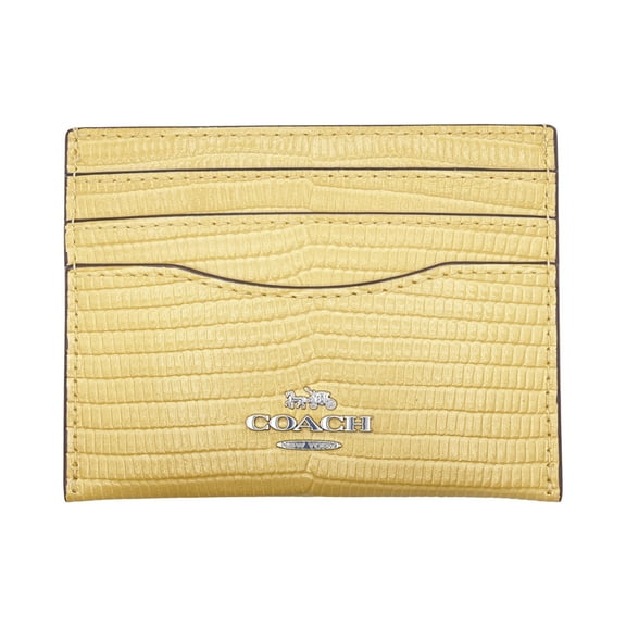 Coach Women's Small Slim Leather ID Card Case (Hay)