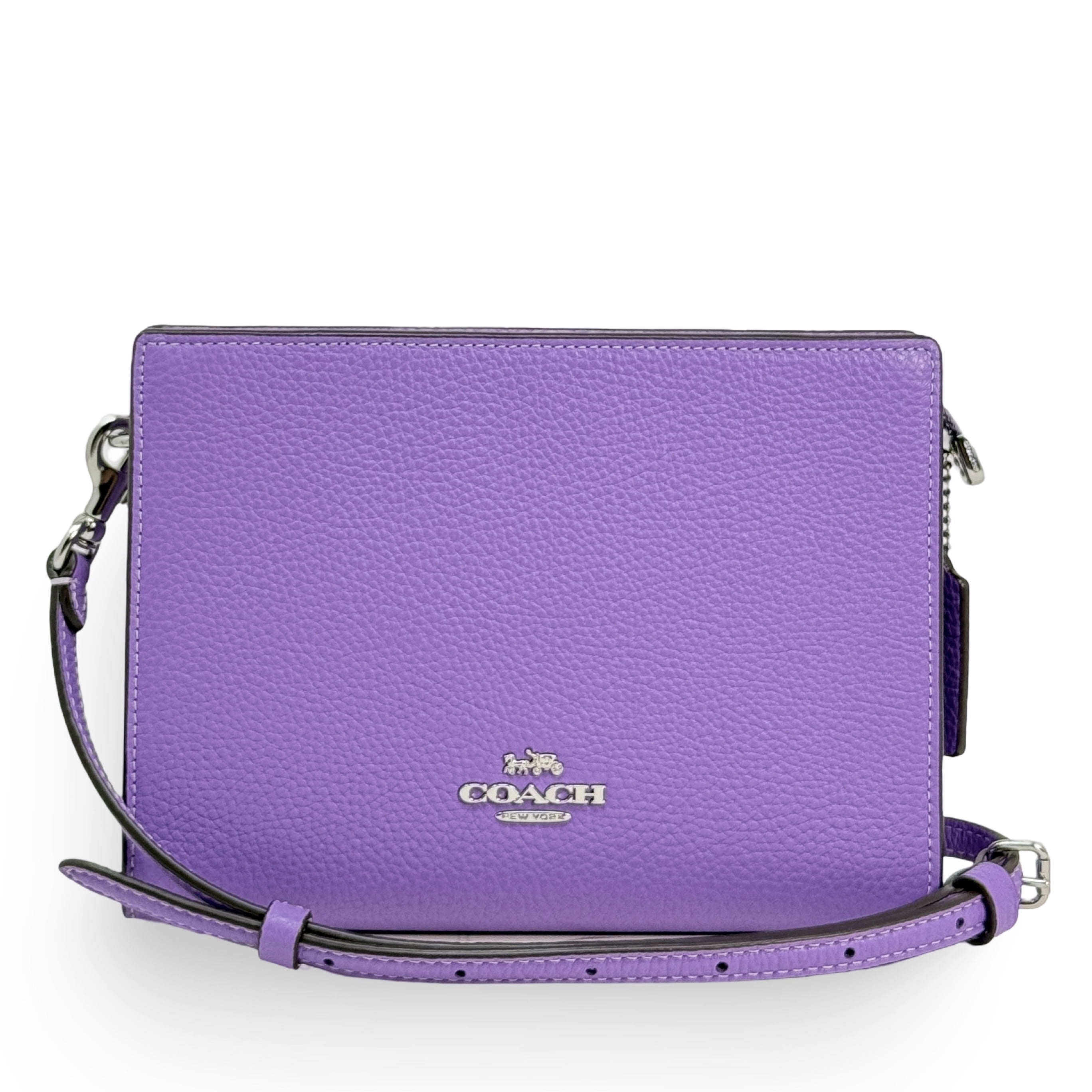 Coach CAT21-SVII Women's Iris Pebble Leather Slim Crossbody Bag