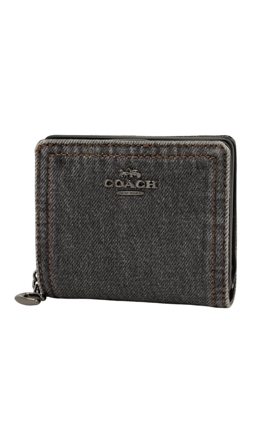 Women's Small Snap Wallet in Denim (Grey)