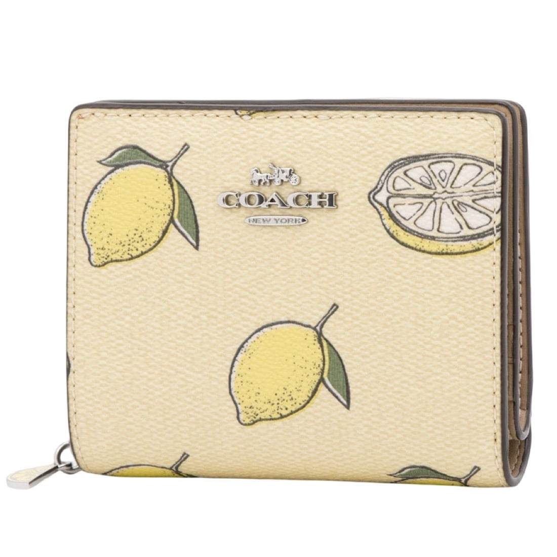 Coach Women's Small Snap Wallet with Lemon Print (Garden