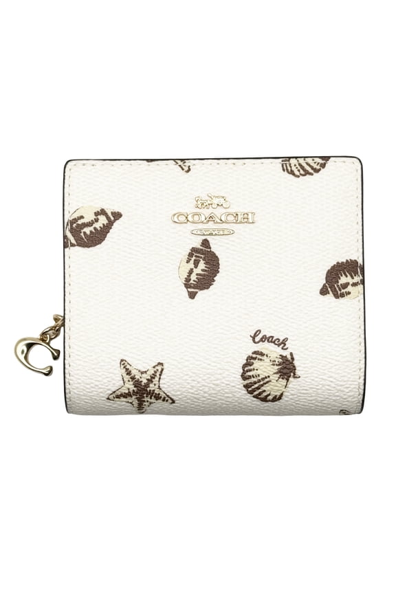 Women's Small Snap Wallet with Shell Print (Chalk Multi)