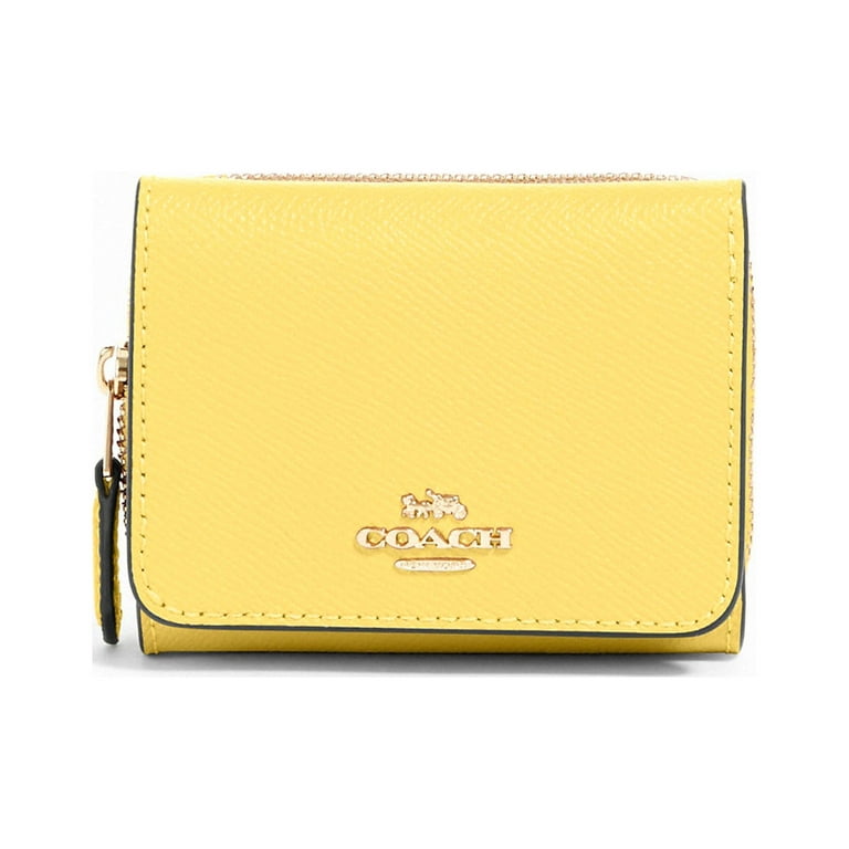 NWT Coach Blue Leather Small Trifold Wallet ID Window & Exterior Zip Pocket  $150