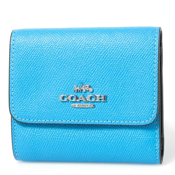 Coach Women's Small Trifold Leather Wallet (Electric Blue)
