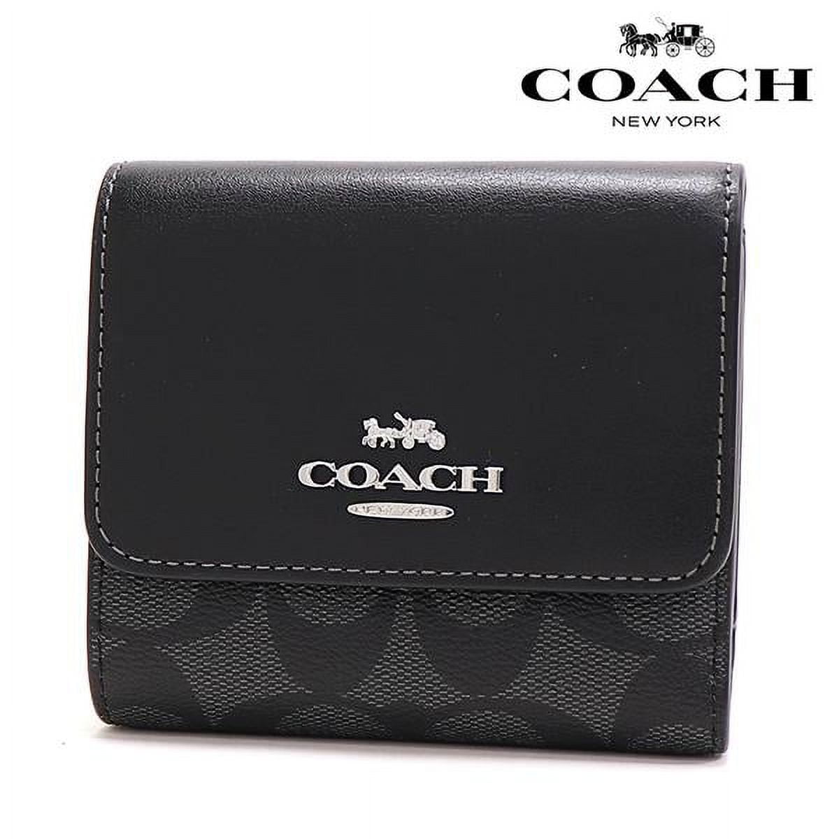 Coach Women's Small Trifold Leather Wallet In Blocked Signature