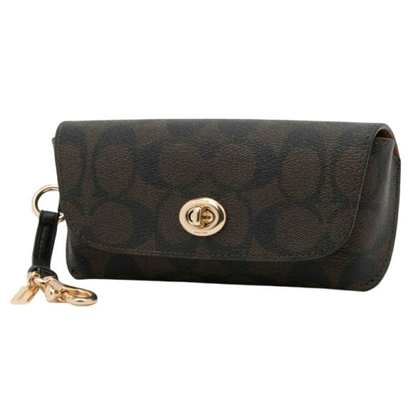 Coach Women's Sunglass Case in Signature Canvas (Walnut / Black)