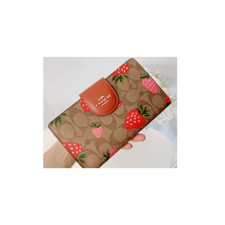 Factory Coach Tech Wallet With Wild Strawberry Print