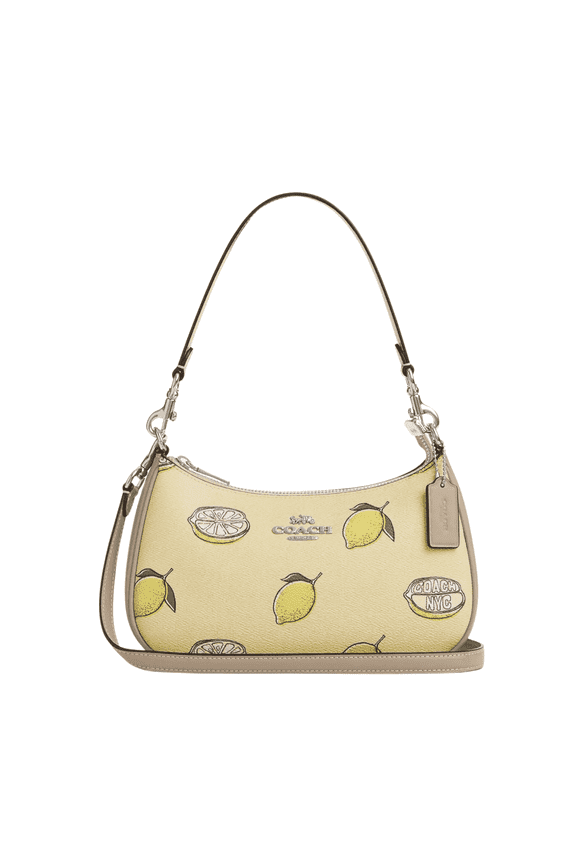 Women's Teri Shoulder Bag, Signature Canvas, Lemon Print, Sv/Garden Glade Multi