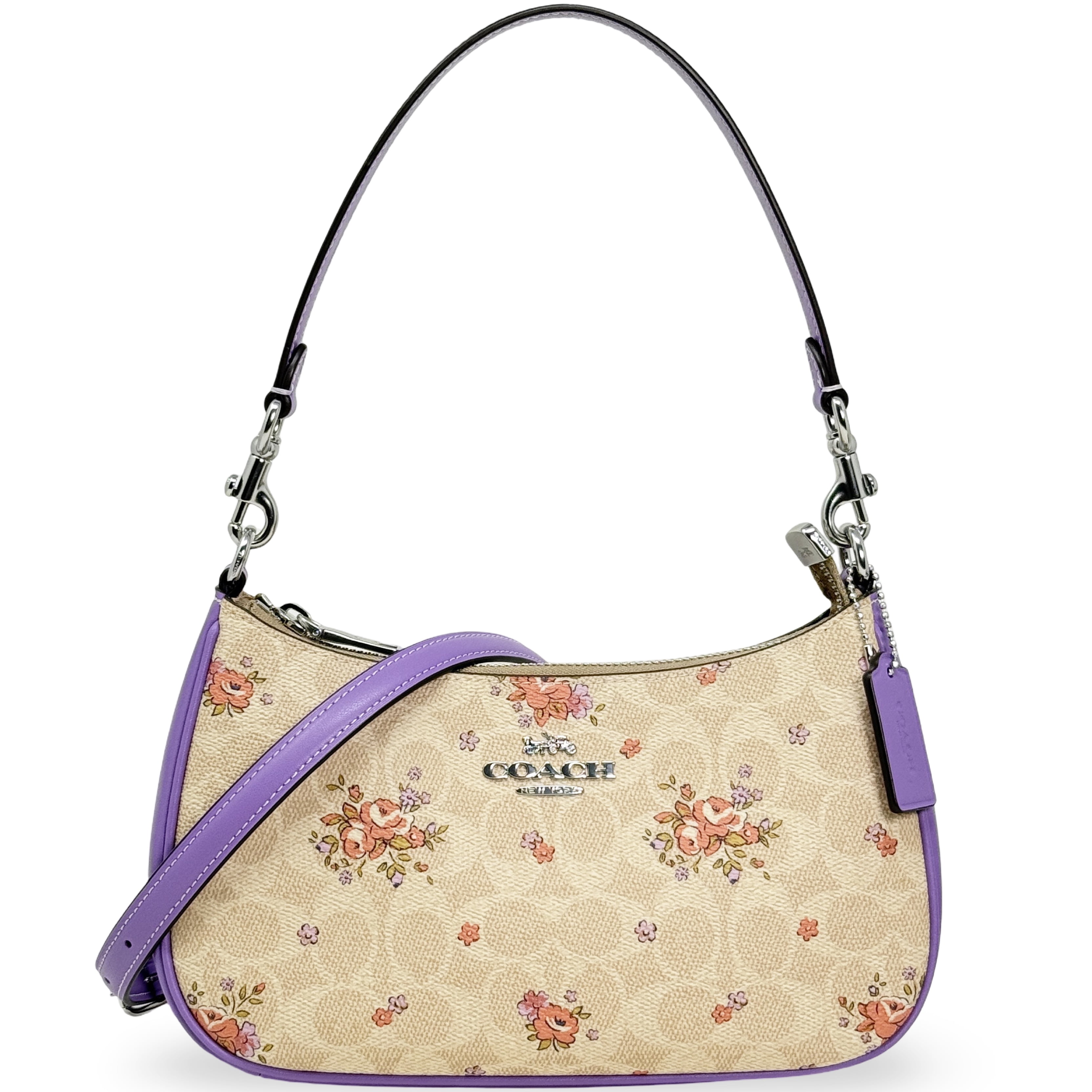 バッグ COACH One Shoulder Bag Flower Signature Coach Women's Teri Small Shoulder Bag in Signature Canvas