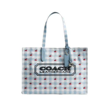 Coach Women's Tote Bag With Gingham Print