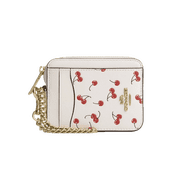 Coach Womens Zip Card Case With Cherry Print