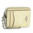 thumbnail image 1 of Coach Women's Zip Card Case in Signature Canvas (Hay), 1 of 5