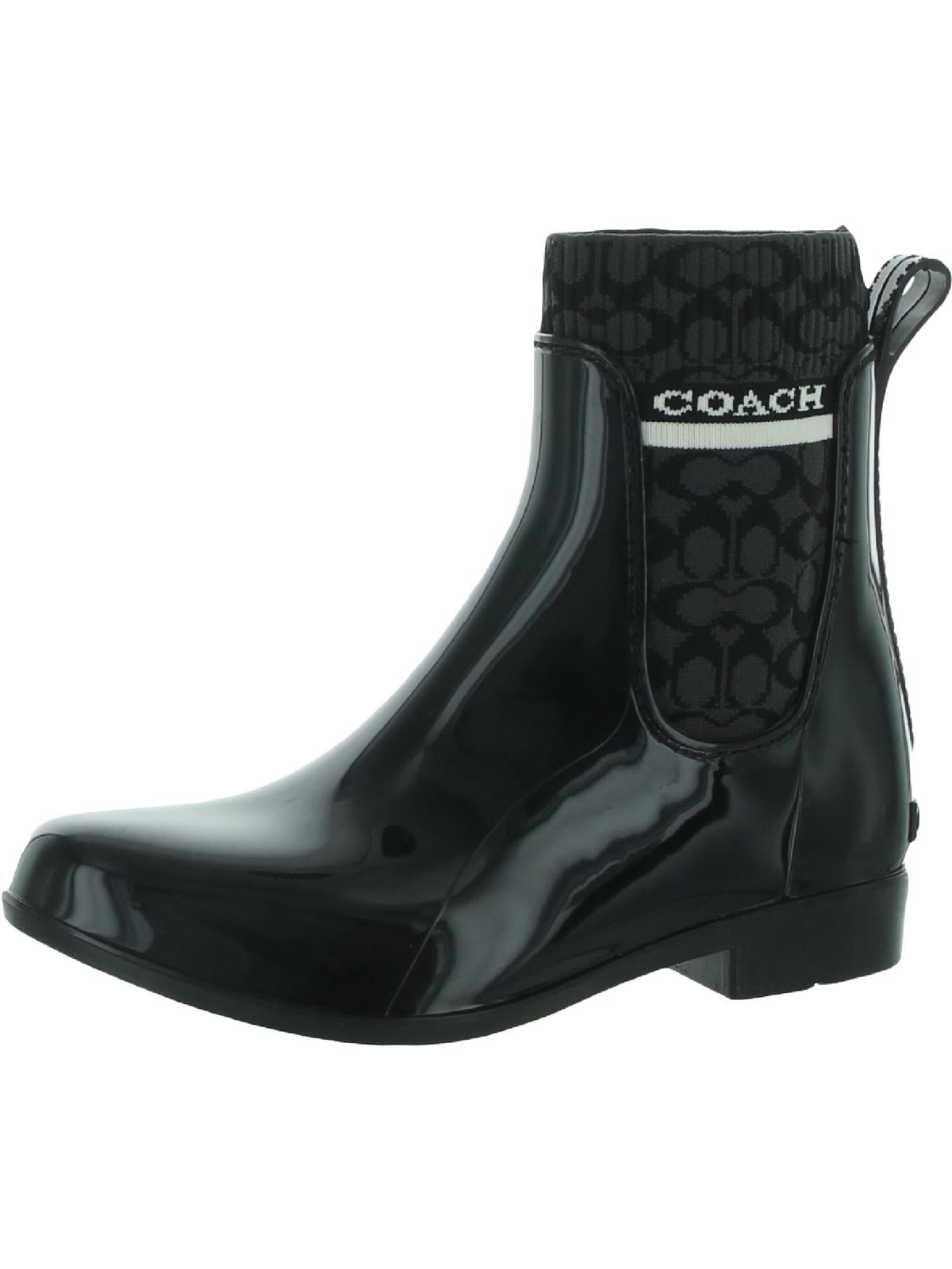 Coach Womens Rivington Knit Ankle Rain Boots
