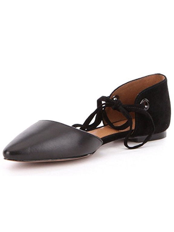 Womens Roy Suede Pointed Toe Ankle Strap Slide Flats