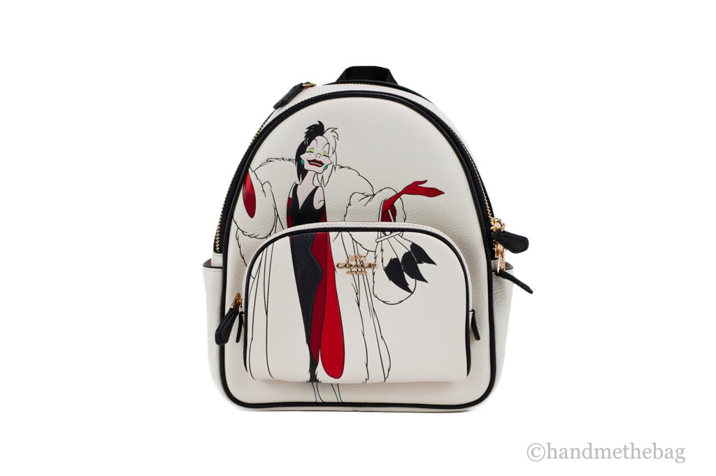 GENUINE Disney X Coach Mini Court Backpack With Cruella Motif Villains  Dalmatian