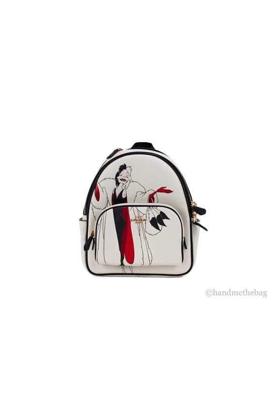 X Disney (CC158) Cruella Motif Mini Pebbled Leather Court Backpack Bag