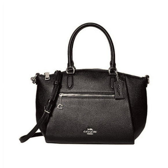Coach by Coach Women's Polished Pebble Leather Satchel, Black