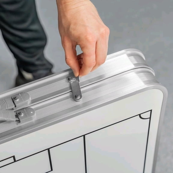 Coaching Board 2-in-1 Foldable Magnetic Whiteboard & for Soccer Tactics Adjustable Height, Full Pitch Layout, Team Magnets, Pen & Eraser Portable Aluminum Coaching