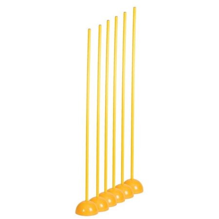 Coaching Sticks with Bases, Yellow - Set of 6