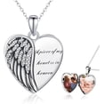 thumbnail image 1 of Coachuhhar Angel Wings Locket Necklace 925 Sterling Silver Heart Locket Necklace That Holds Pictures Memorial Necklace Locket Jewelry Gifts for Women, 1 of 8