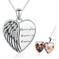thumbnail image 1 of Coachuhhar Angel Wings Locket Necklace 925 Sterling Silver Heart Locket Necklace That Holds Pictures Memorial Necklace Locket Jewelry Gifts for Women, 1 of 8