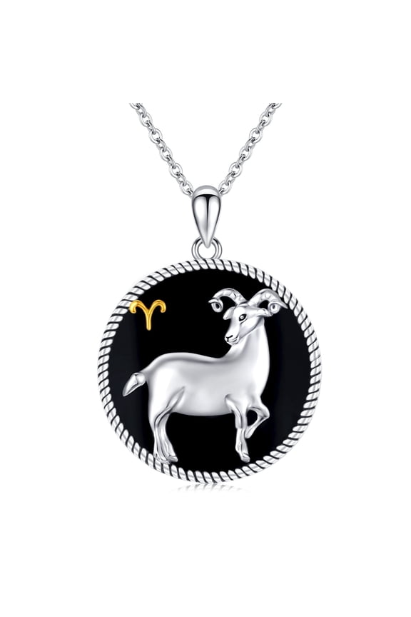 Aries Necklace 925 Sterling Silver Constellation Pendant Necklace Zodiac Sign Necklace Aries Birthday Jewelry Gifts for Women Men