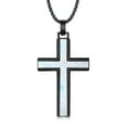 thumbnail image 1 of Coachuhhar Black Cross Necklace 925 Sterling Silver Opal Cross Pendant Necklace Religious Cross Jewelry Gift for Women Men, 1 of 7