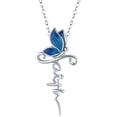 thumbnail image 1 of Coachuhhar Butterfly Cross Necklace Sterling Silver Faith Necklace Religious Pendant Cross Jewelry Gift for Women, 1 of 8