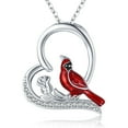 thumbnail image 1 of Coachuhhar Cardinal Necklace 925 Sterling Silver Cute Animal Red Bird Pendant Necklace Memorial Necklace Cardinal Jewelry Gifts for Women Friends, 1 of 8