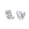 thumbnail image 1 of Coachuhhar Cat Stud Earrings, Sterling Silver, Includes Gift Box and Silver Clean Cloth, 1 of 6