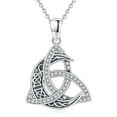 thumbnail image 1 of Coachuhhar Celtic Moon Necklace for Women 925 Sterling Silver Zircon Celtic Knot Moon Pendant Crescent Irish Necklace Trinity Knot Jewelry Birthday Gift, 1 of 7