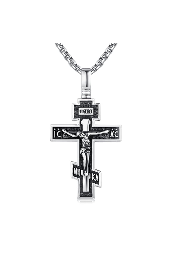 Cross Necklace 925 Sterling Silver Cross Pendant Necklace Crucifix Cross Necklace Religious Jewelry Christmas Gifts for Men Women