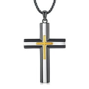 COACHUHHAR Cross Necklace 925 Sterling Silver Cross Pendant Necklace Religious Jewelry Gifts for Men Women