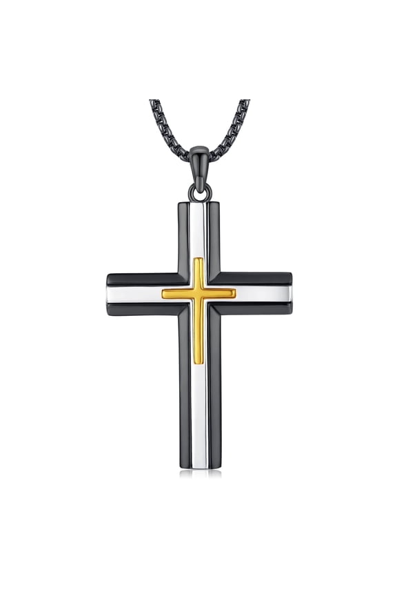 Cross Necklace 925 Sterling Silver Cross Pendant Necklace Religious Jewelry Gifts for Men Women