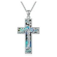 thumbnail image 1 of Coachuhhar Cross Necklace 925 Sterling Silver Tree of Life Necklace with Abalone Shell Pendant Necklace Cross Jewelry Gifts for Women Men, 1 of 8