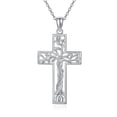thumbnail image 1 of Coachuhhar Cross Necklace 925 Sterling Silver Tree of Life Pendant Necklace Cross Jewelry Gifts for Women Men, 1 of 8