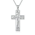 thumbnail image 1 of Coachuhhar Cross Necklace 925 Sterling Silver Tree of Life Pendant Necklace Cross Jewelry Gifts for Women Men, 1 of 7