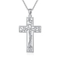 thumbnail image 1 of Coachuhhar Cross Necklace 925 Sterling Silver Tree of Life Pendant Necklace Cross Jewelry Gifts for Women Men, 1 of 7