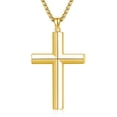 thumbnail image 1 of Coachuhhar Cross Necklace for Men 925 Sterling Silver Crucifix Pendant Necklace Religion Cross Jewelry Gifts for Father Husband Son, 1 of 7
