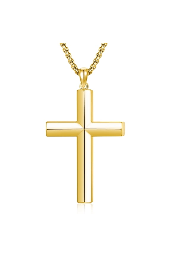 Cross Necklace for Men 925 Sterling Silver Crucifix Pendant Necklace Religion Cross Jewelry Gifts for Father Husband Son